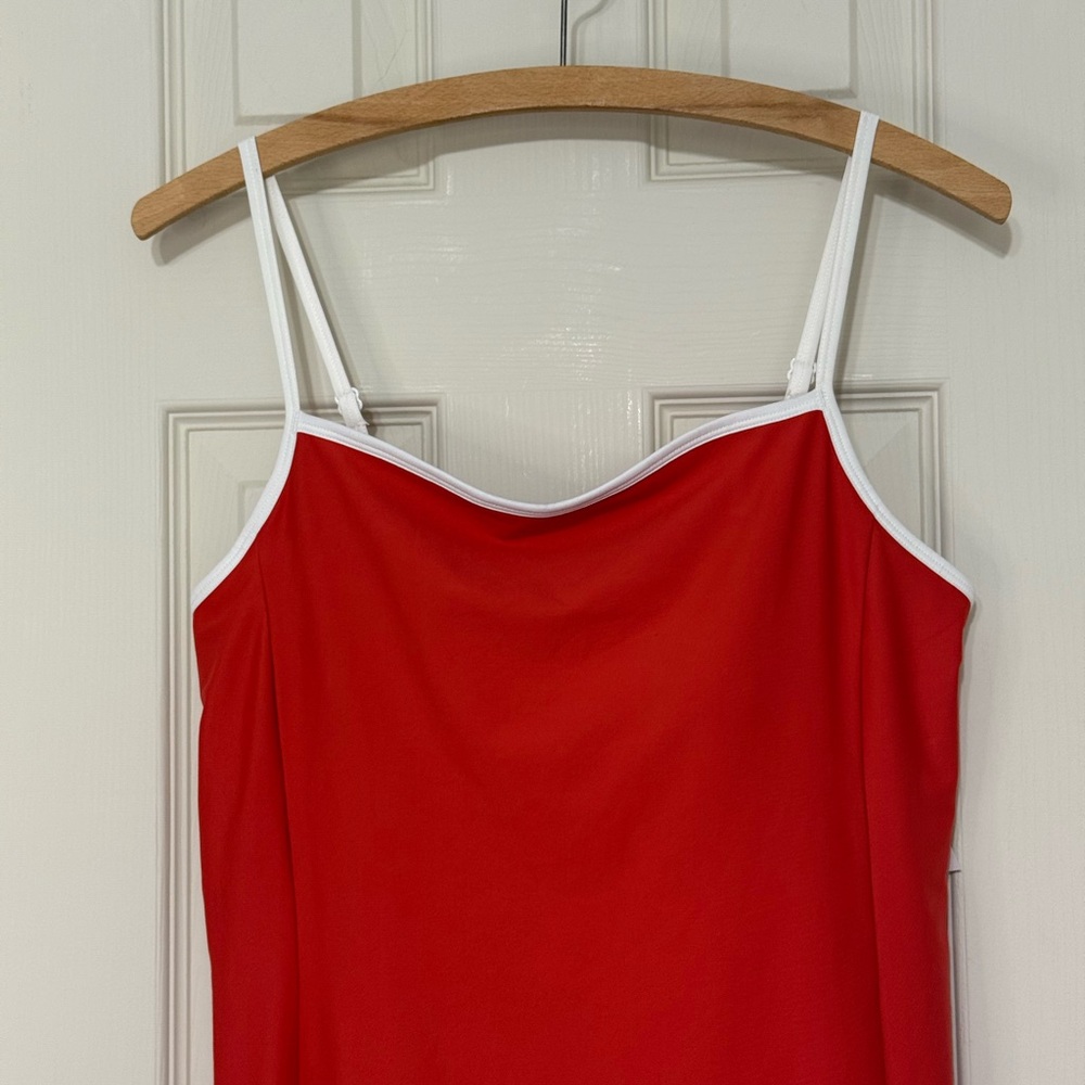 Old Navy Red Mini Slip Dress with White Trim - Picture 3 of 7
